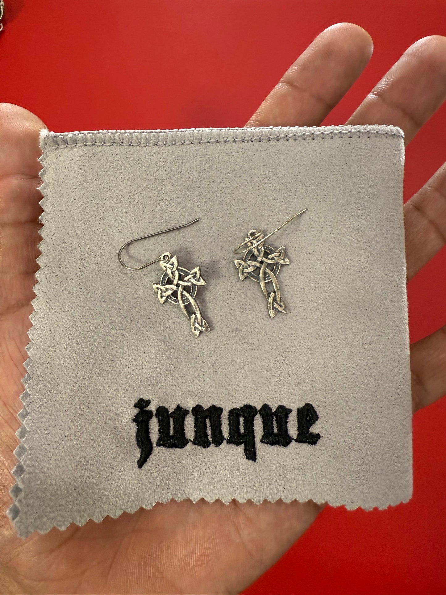 .925 Sterling silver cross earrings