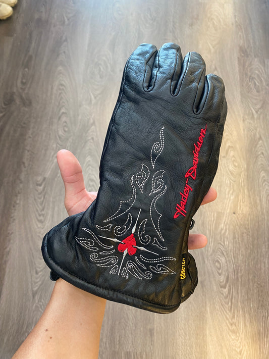 Vintage Harley Davidson Leather Biker Gloves