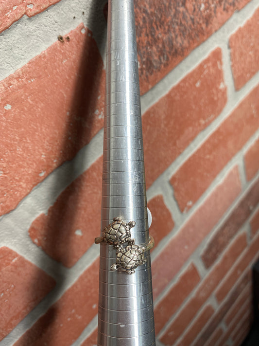 .925 Sterling Silver Turtle Ring Sz 12