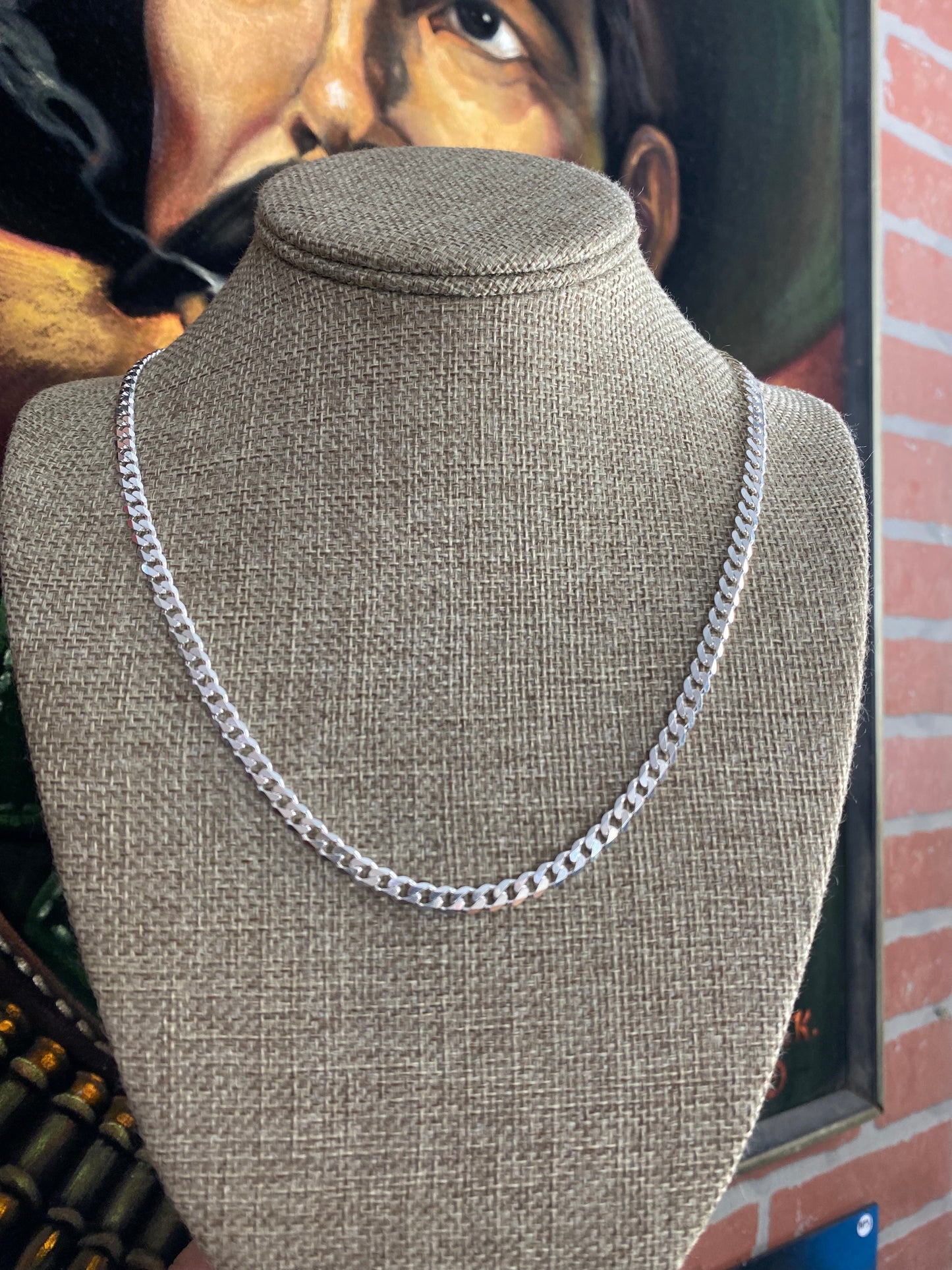 .925 Sterling Silver solid Cuban Link Chain 24”