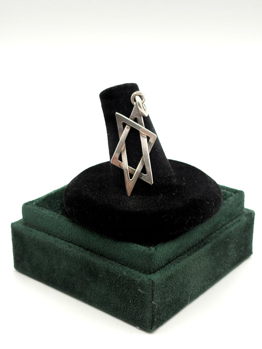 .925 Sterling Silver Star of David Pendant Charm