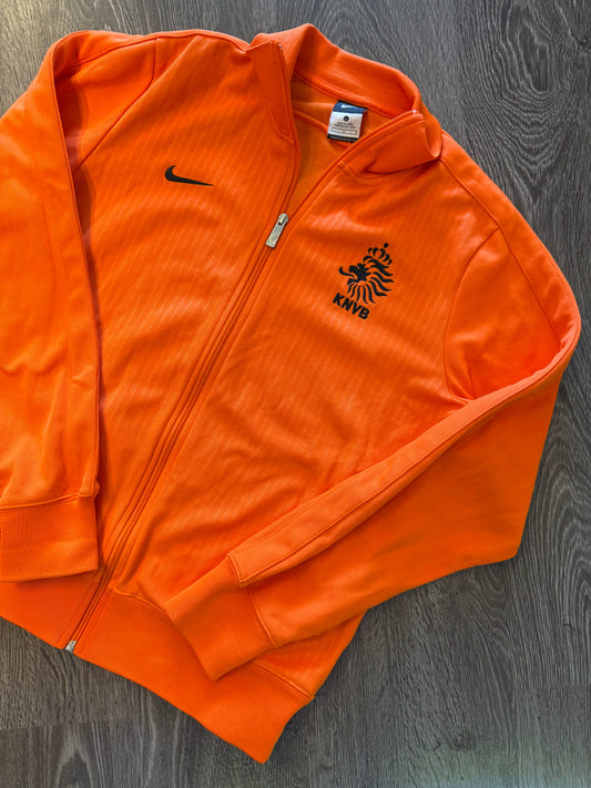 Nike Holland Netherlands Soccer Track Jacket Orange Sz Large