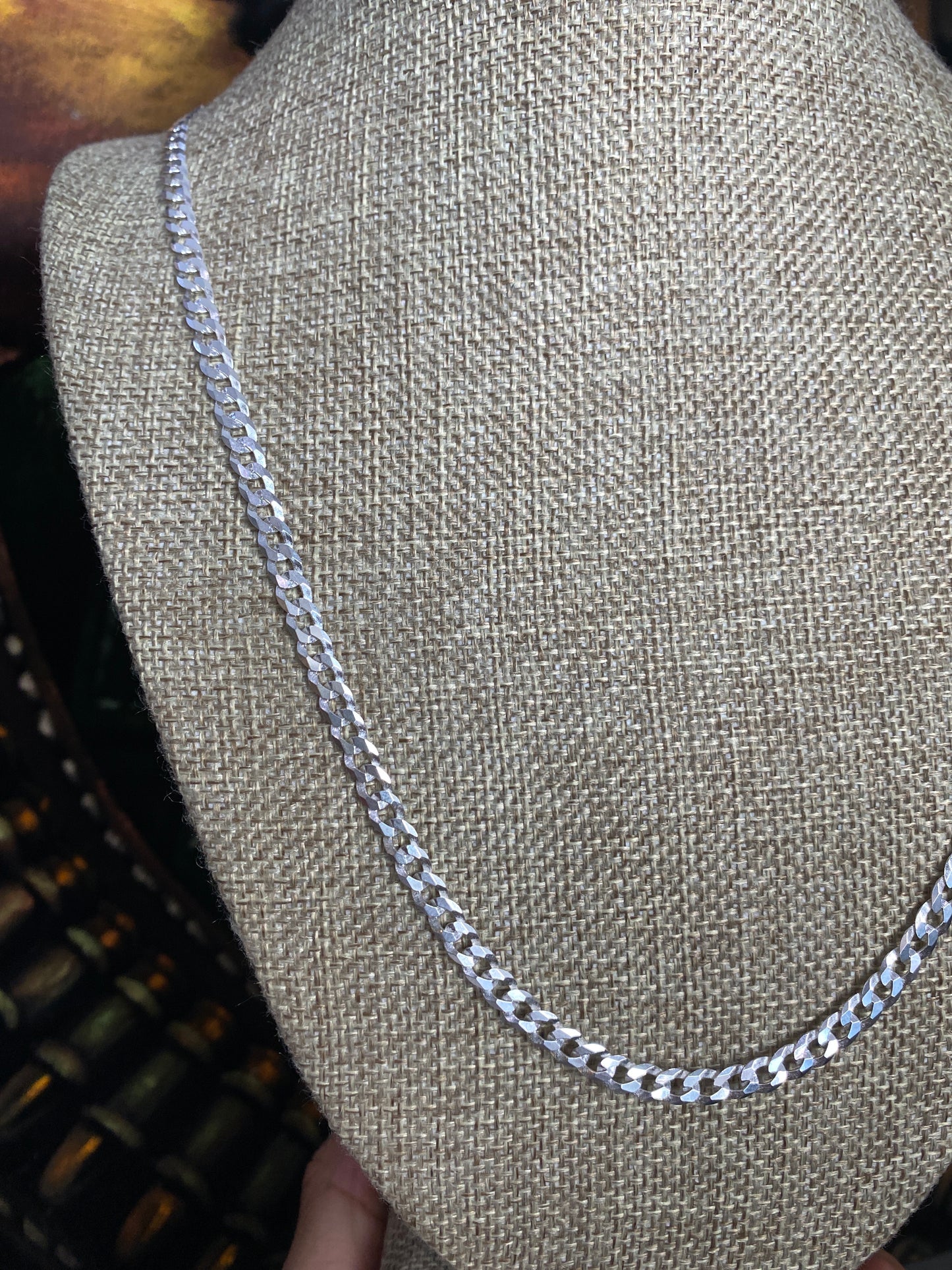.925 Sterling Silver Cuban Link Chain 24”