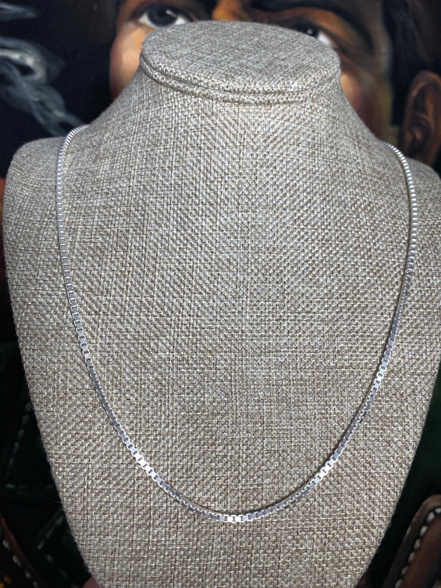 .925 Sterling Silver Solid Box Chain 26”