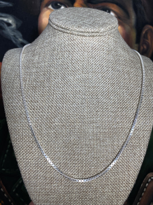 .925 Sterling Silver Solid Box Chain 26”