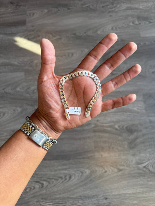 .925 Sterling silver solid cuban link bracelet 8.5”