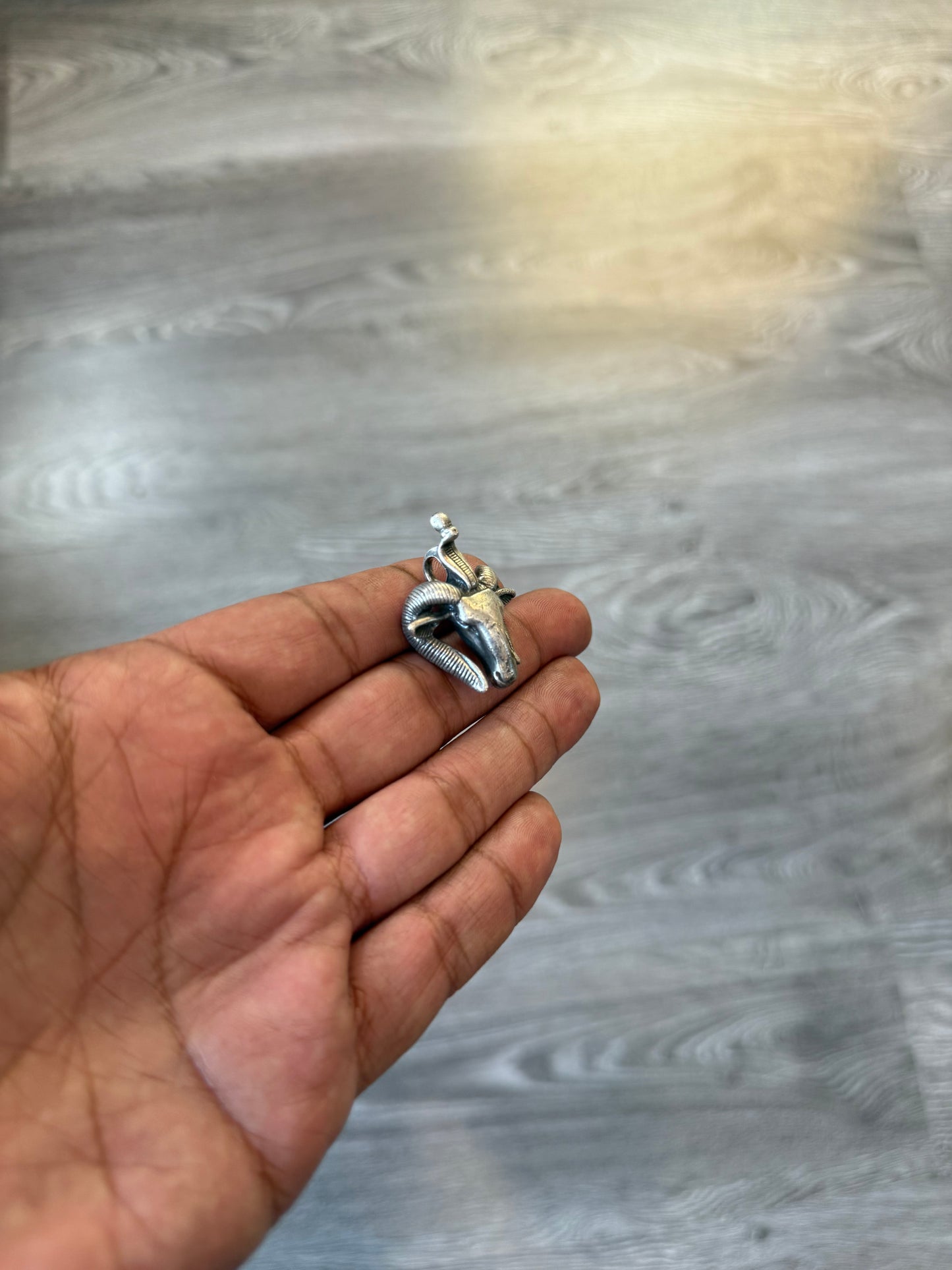 .925 Sterling silver pendant ram goat head