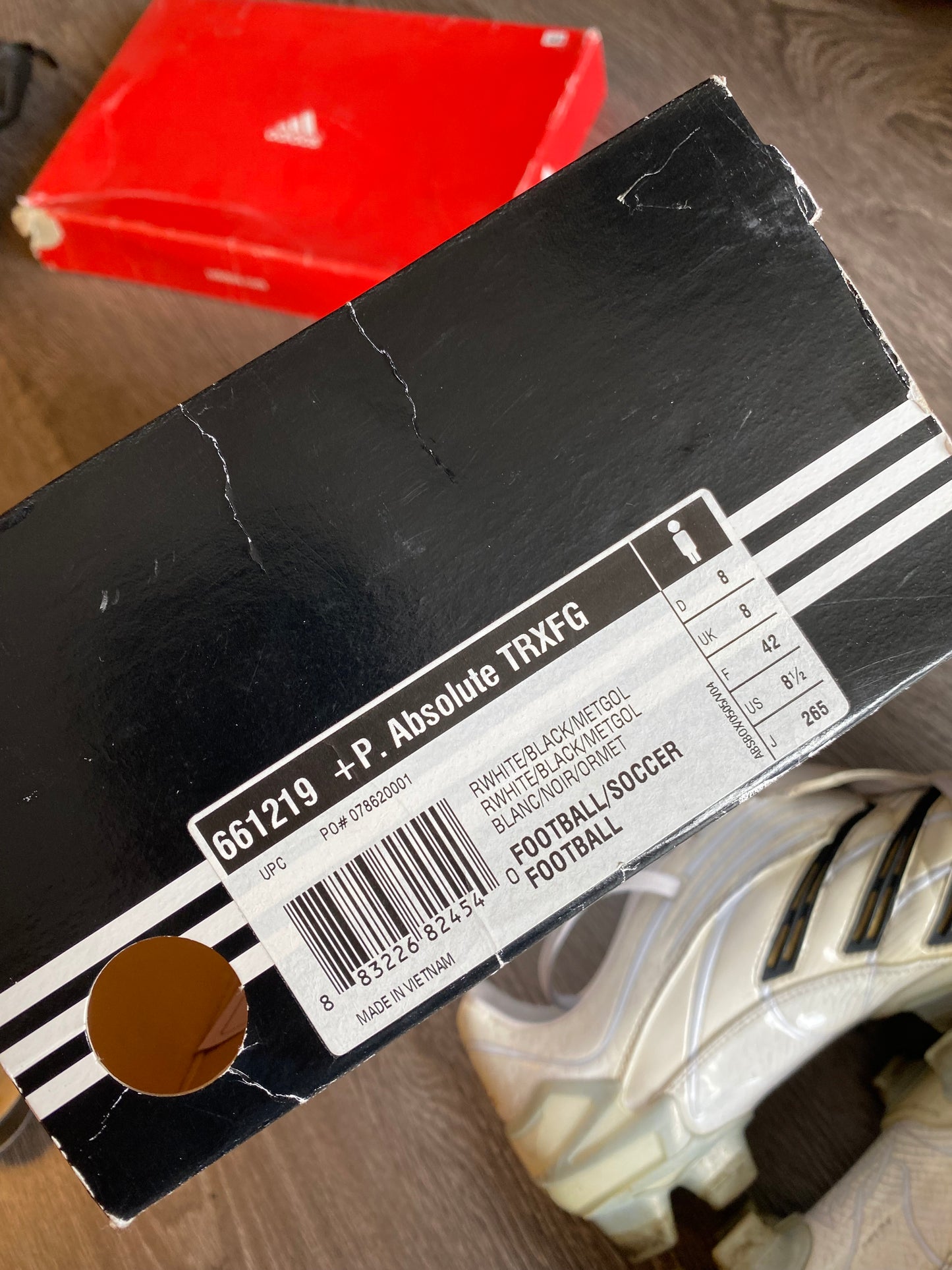 Vintage 2006 Adidas Predator White Black Soccer Cleats Boots Sz 8