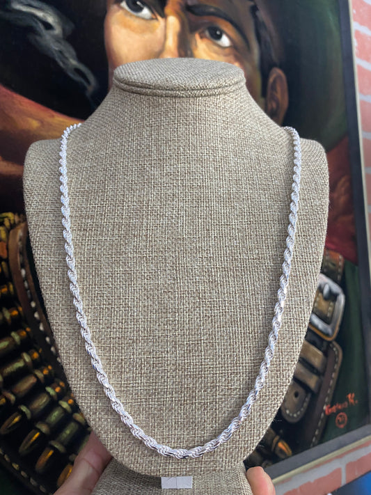 .925 Sterling Silver Rope Chain 26”