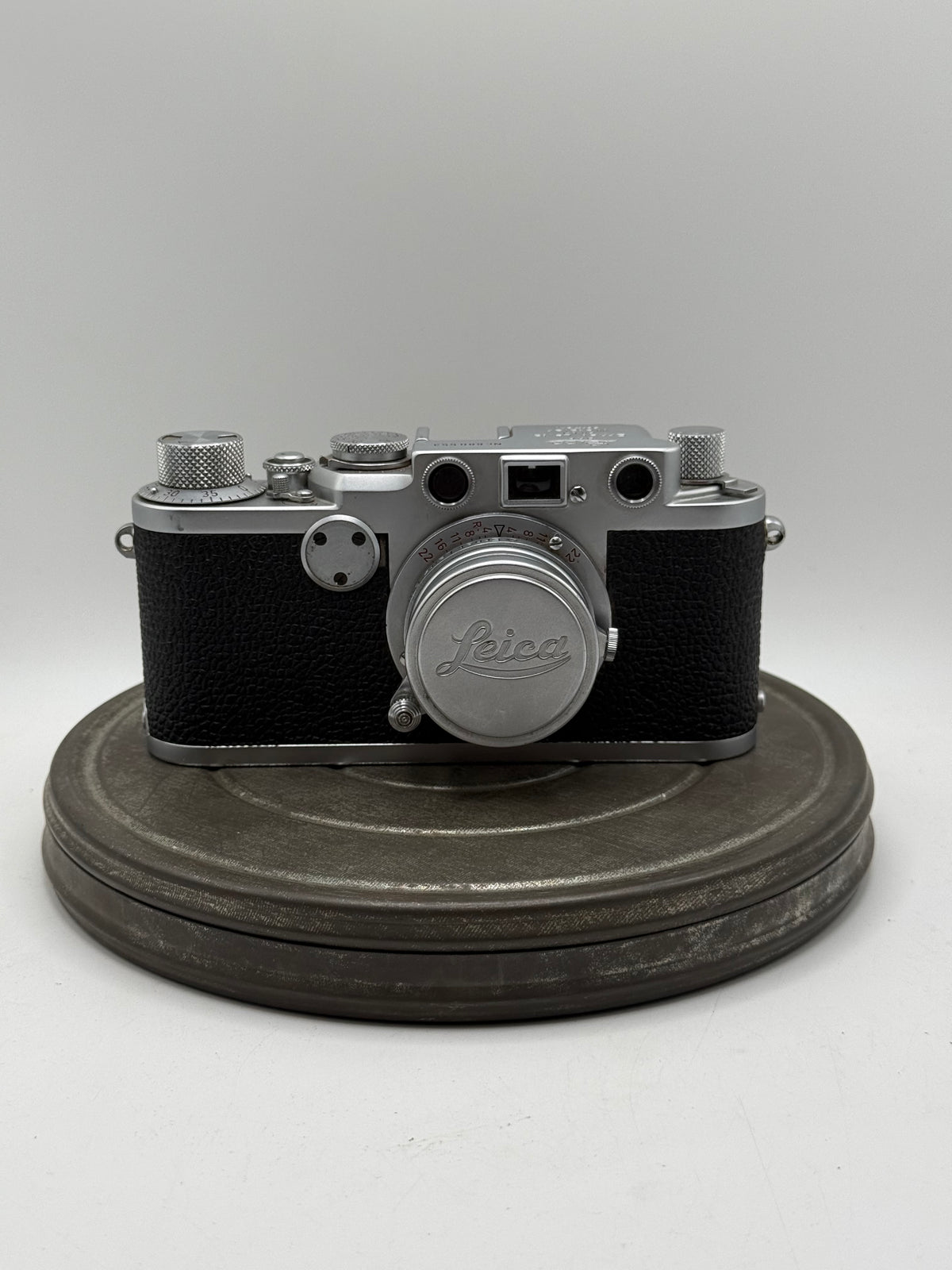 Vintage Leica Ilf 35mm Rangefinder Camera w/ Leitz Elmar 5cm f/3.5 Lens & Hood
