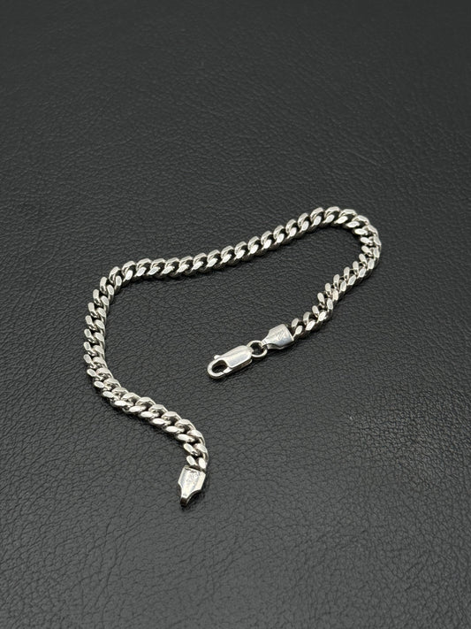 .925 Sterling Silver Miami Cuban Link Chain Bracelet – Classic Unisex Style 8”
