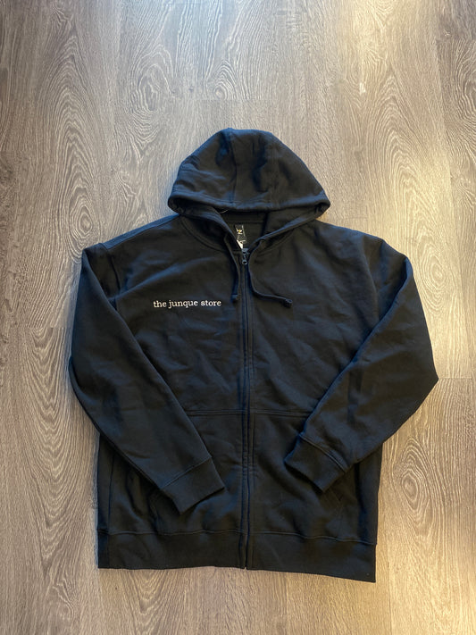 The Junque Store Merch zipper Hoodie Black Sz Large