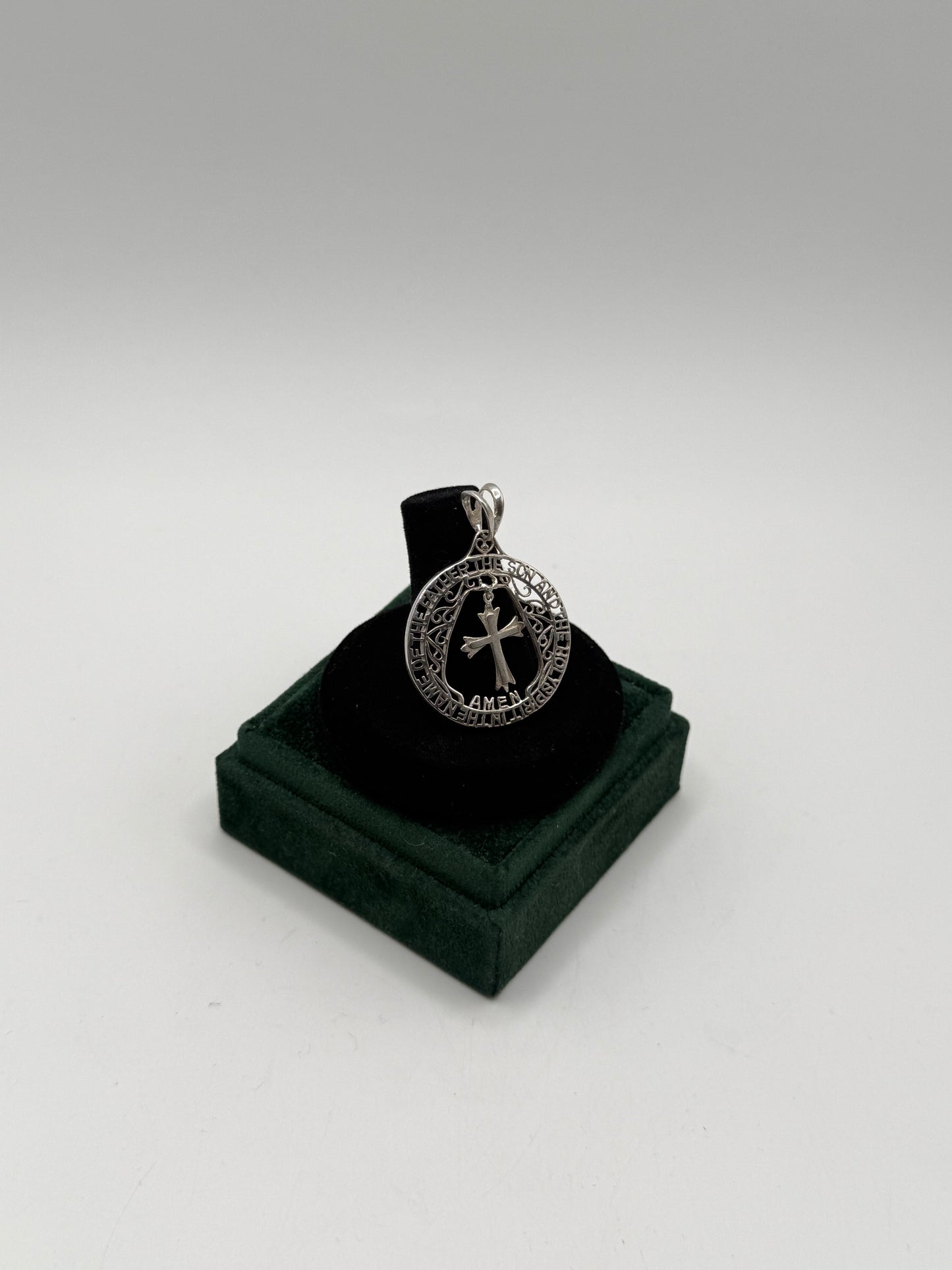 .925 Sterling Silver Hanging Cross Pendant