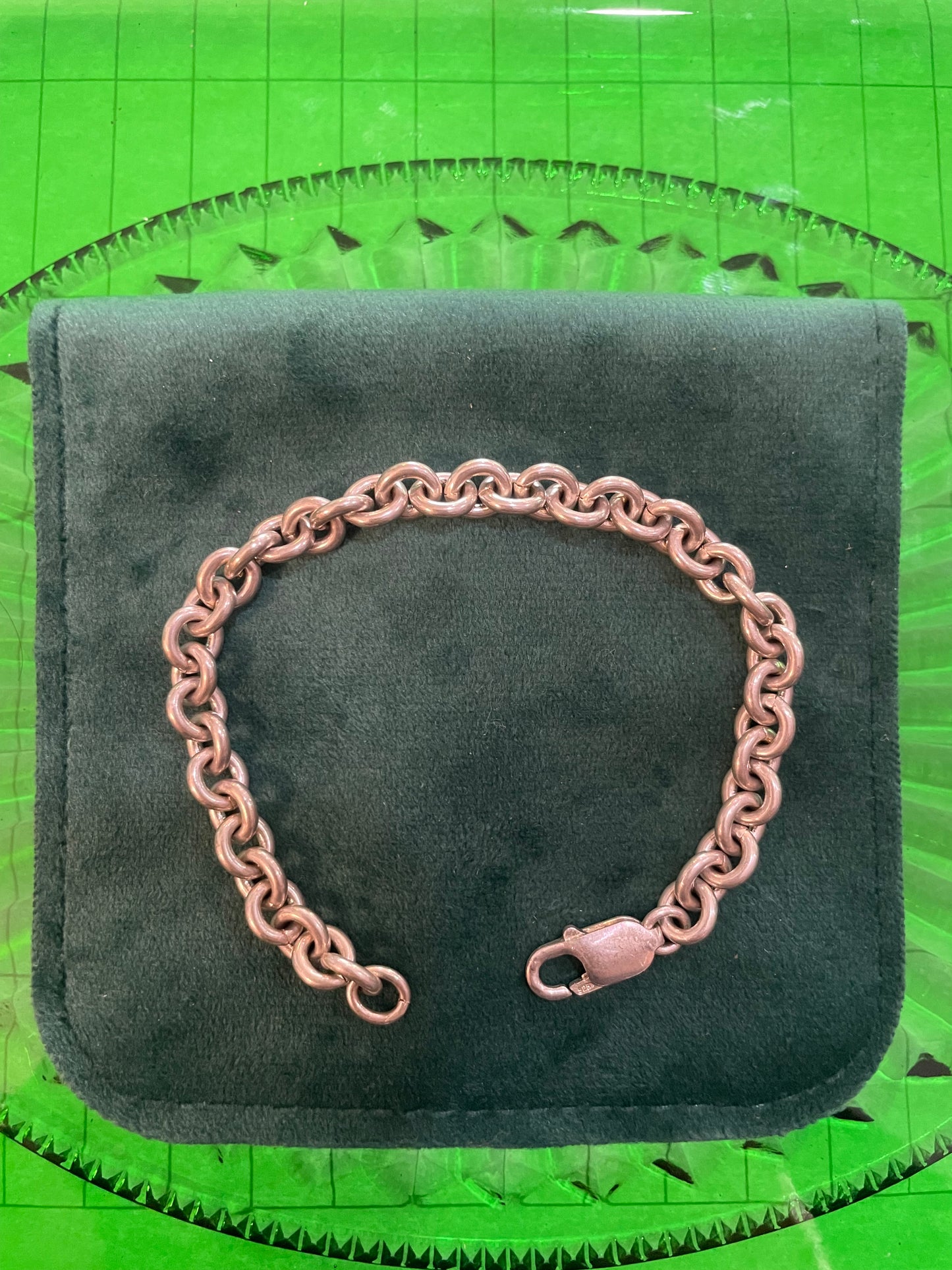 .925 sterling silver Tiffany style link bracelet 7.5”