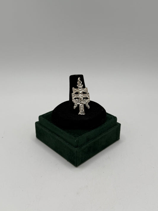 .925 Sterling Silver caravaca cross pendant