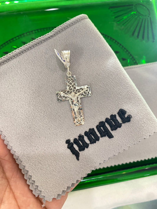 .925 Sterling Silver Cross Filigree Pendant