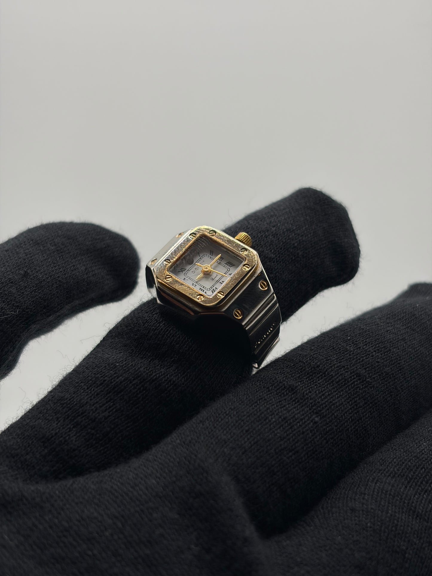 Cartier Santos Inspired Adjustable Ring Watch