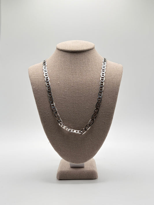 .925 Sterling Silver Mariner Chain Necklace sz 26in