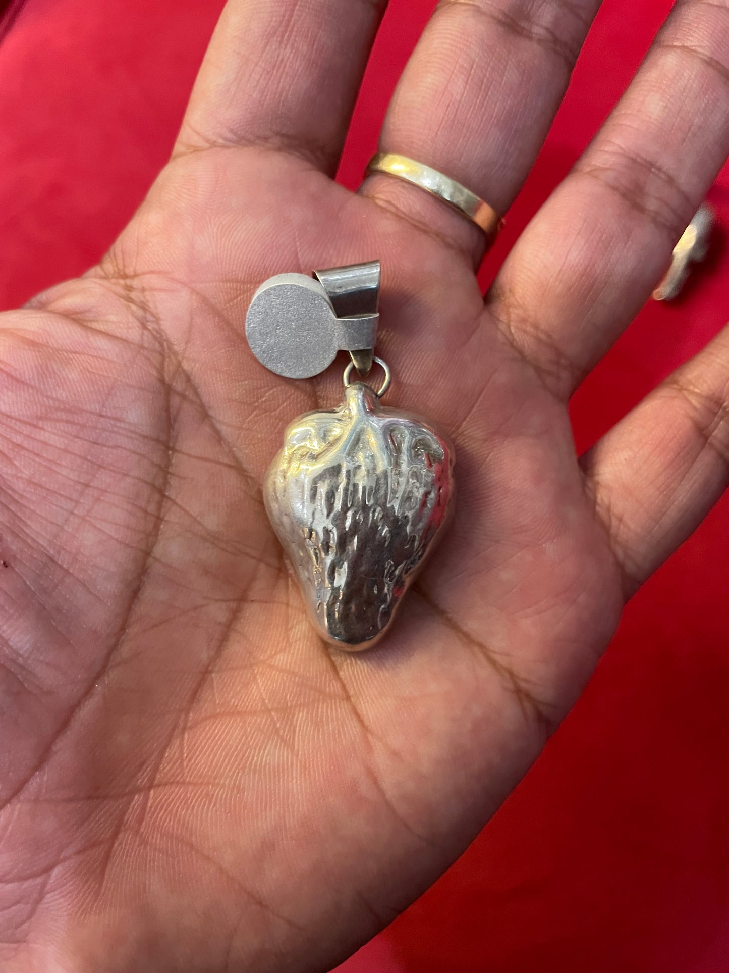 .925 sterling silver strawberry pendant