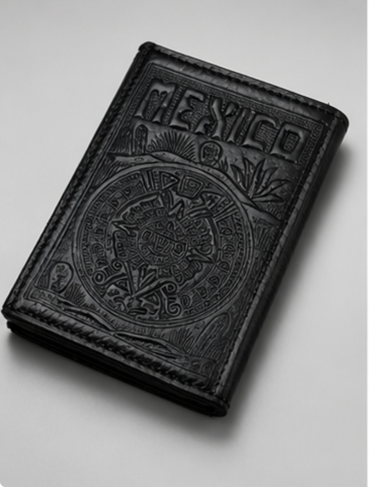 Mexico Aztec Trifold Genuine Leather Trifold Wallet