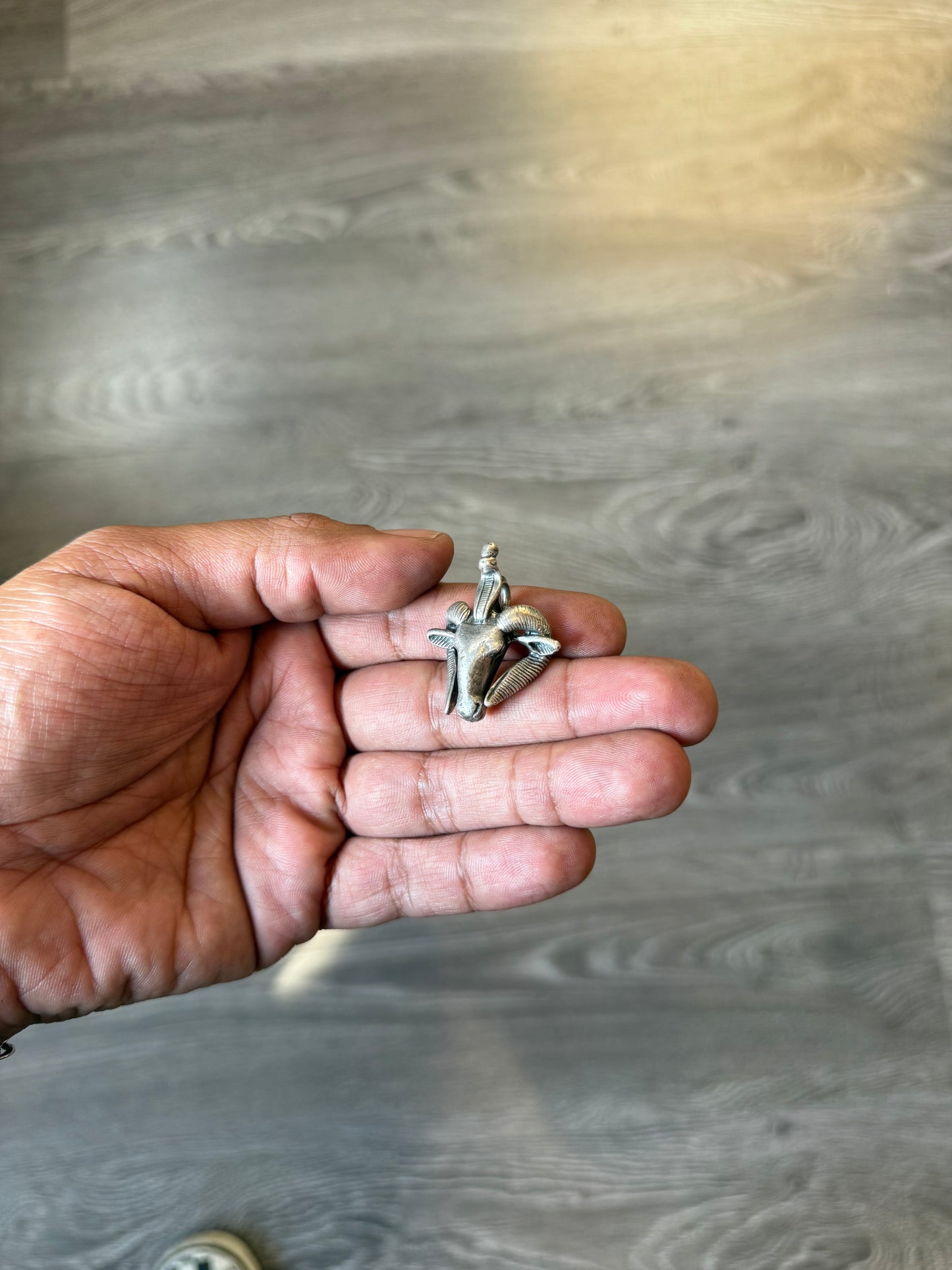 .925 Sterling silver pendant ram goat head