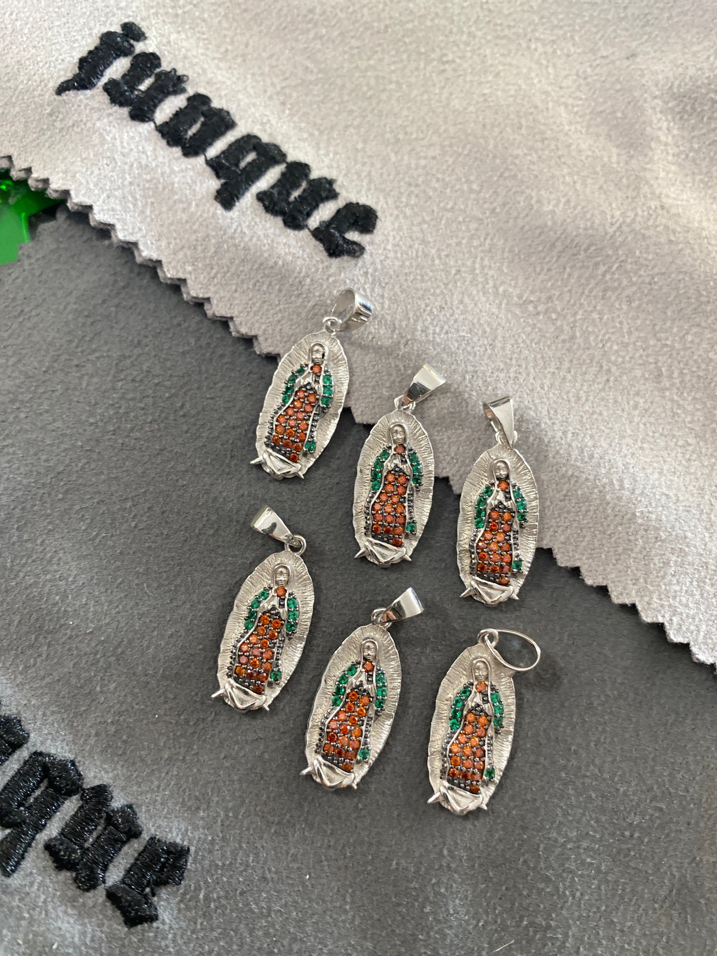 .925 Sterling Silver Small Virgen De Guadalupe Virgin Mary Pendant