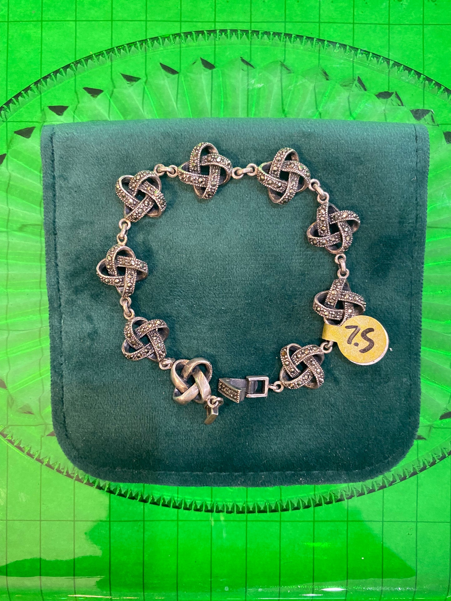 925 Sterling Silver Multi Stone Bracelet 7.5”