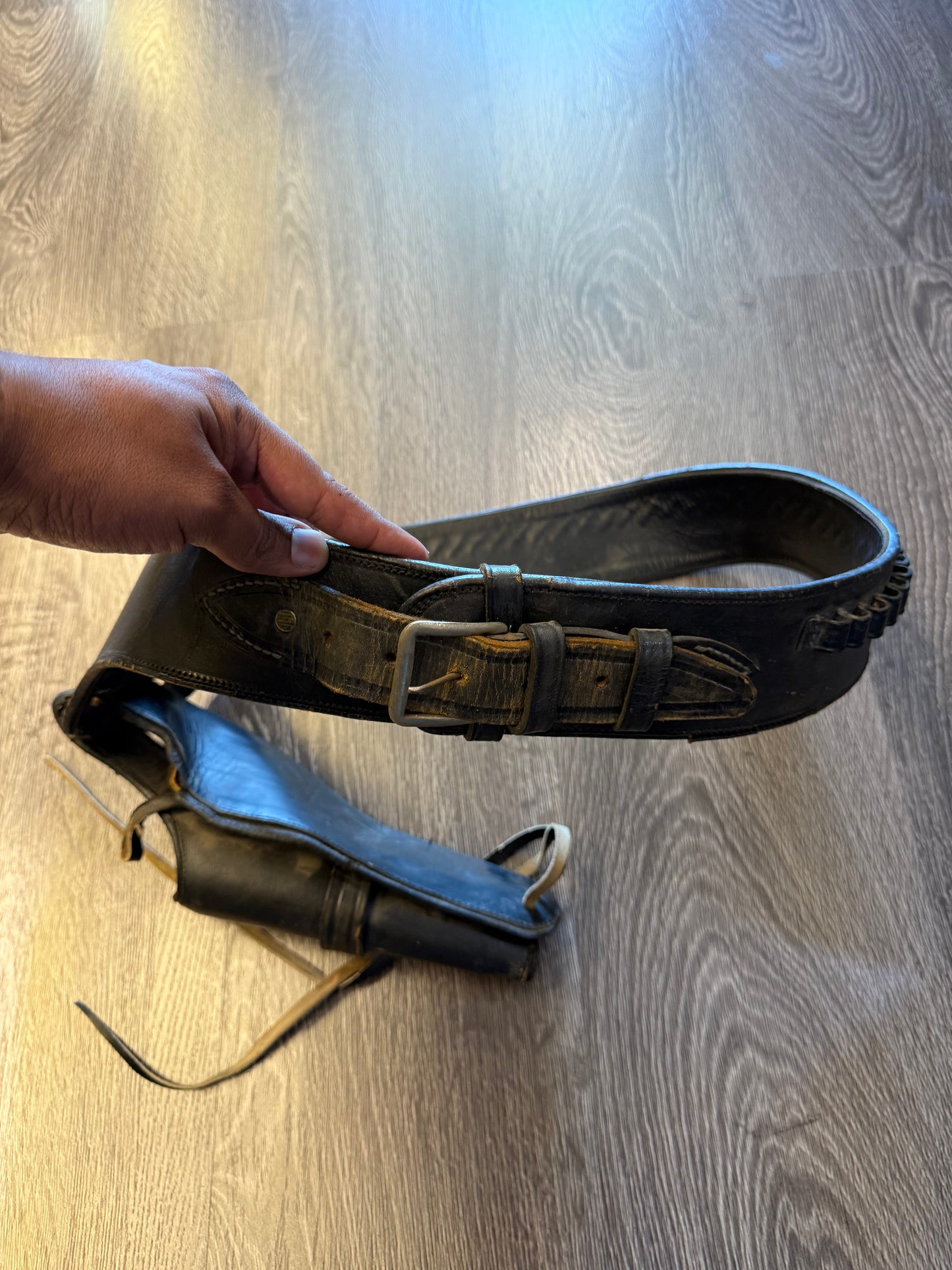 Vintage western gun holder leather strap