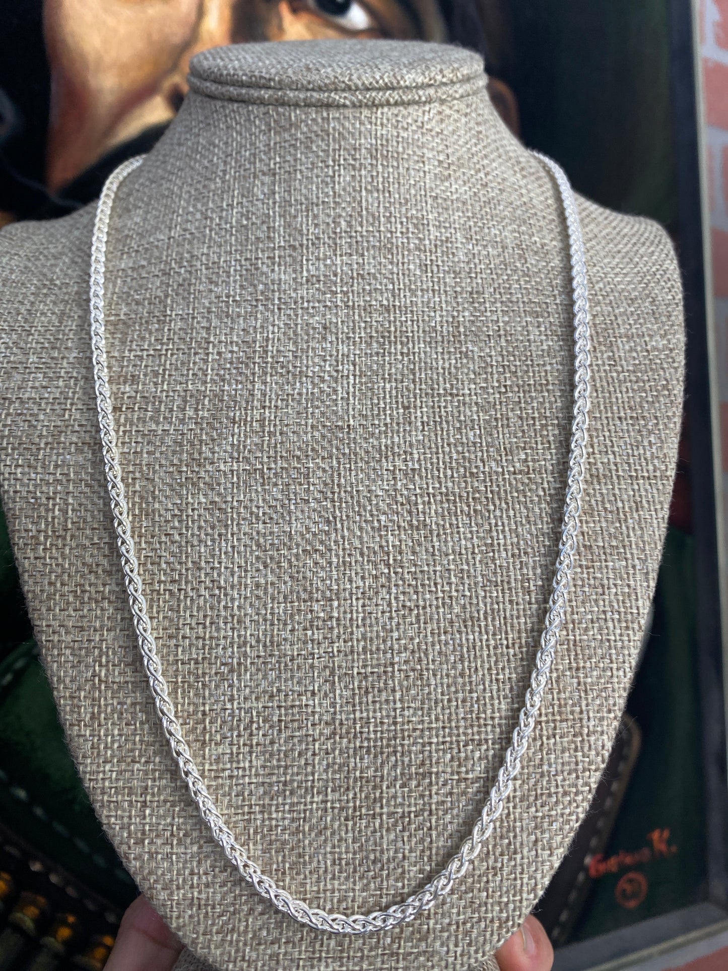 .925 Sterling Silver Venetian Link Chain Sz 24”