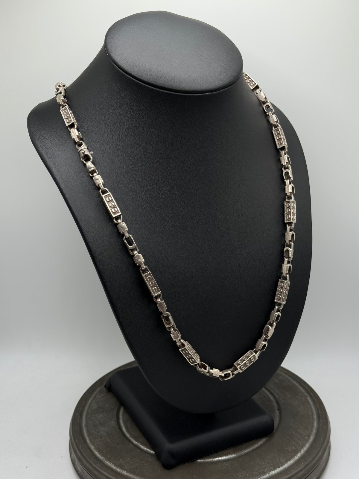 .925 Sterling Silver Solid Heavy Byzantine Link Chain Necklace 26”