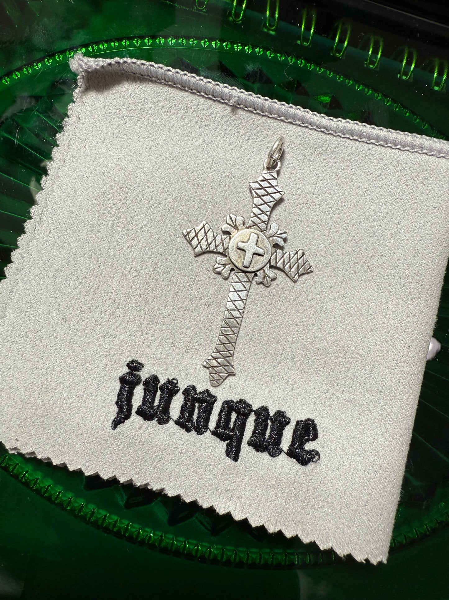 .925 Sterling silver medieval cross pendant