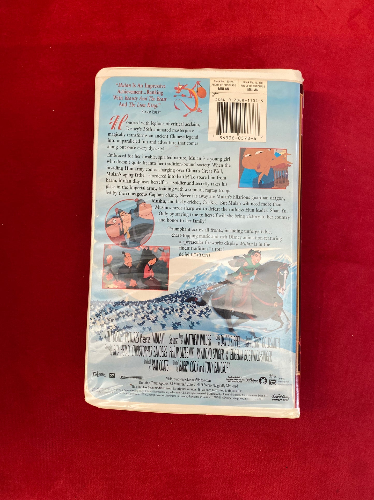 Disney Mulan VHS Movie