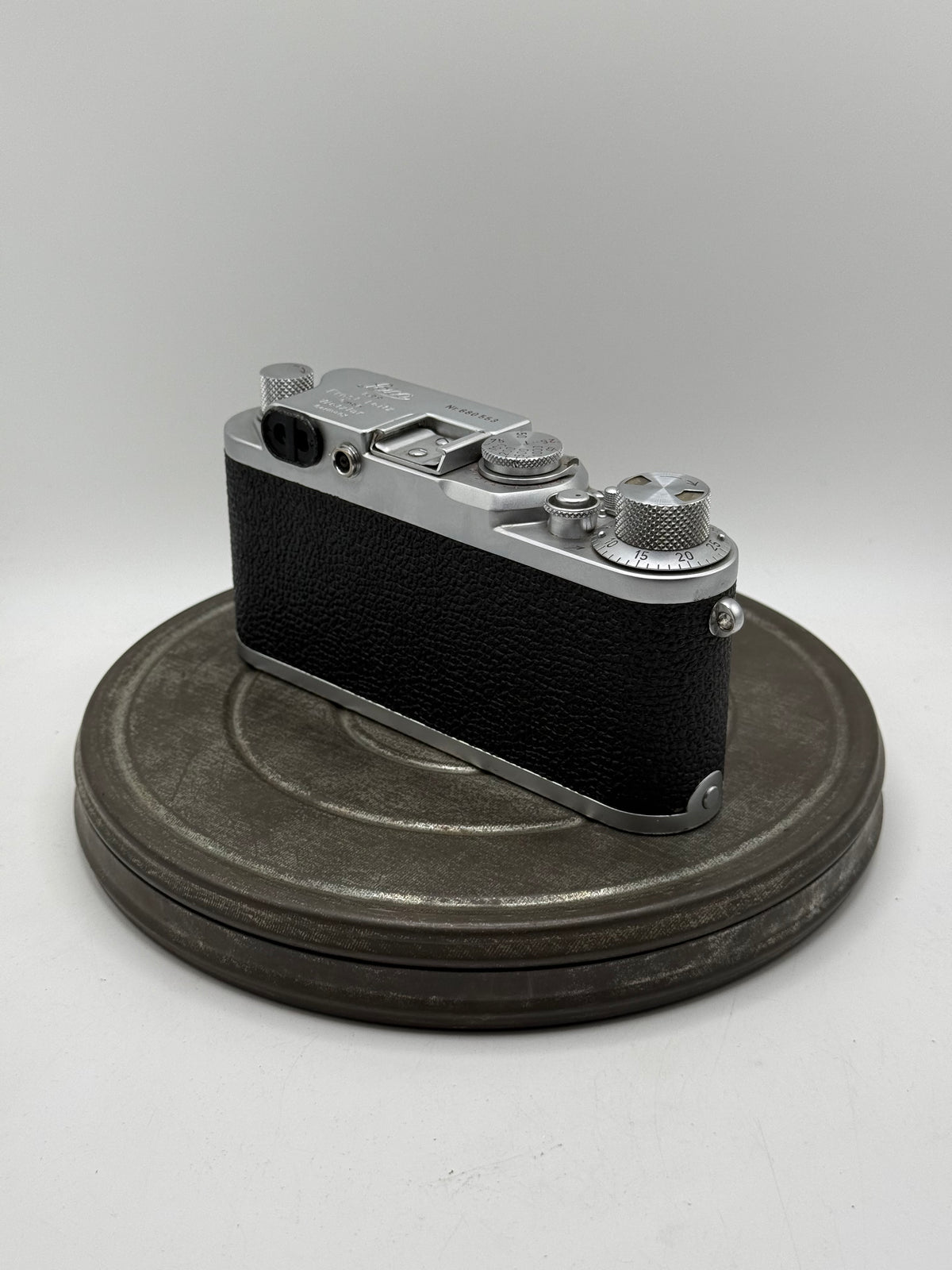 Vintage Leica Ilf 35mm Rangefinder Camera w/ Leitz Elmar 5cm f/3.5 Lens & Hood