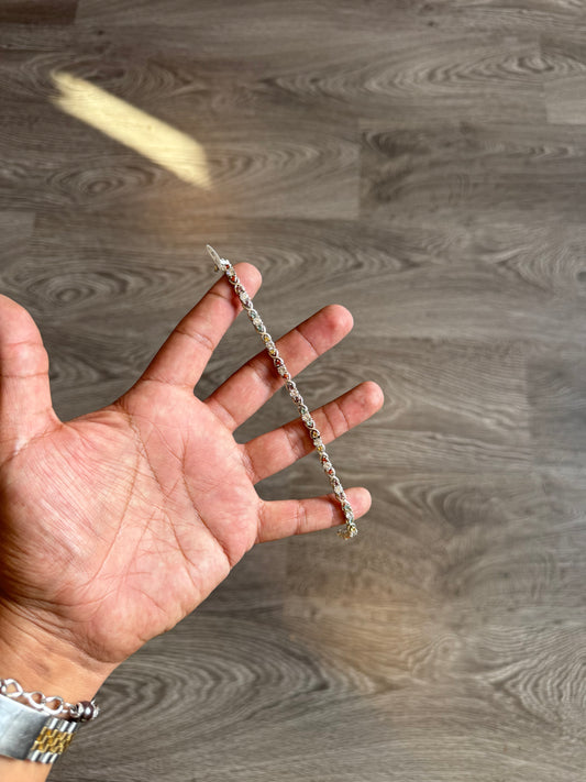 .925 Sterling silver multiple gemstone bracelet 7.5”