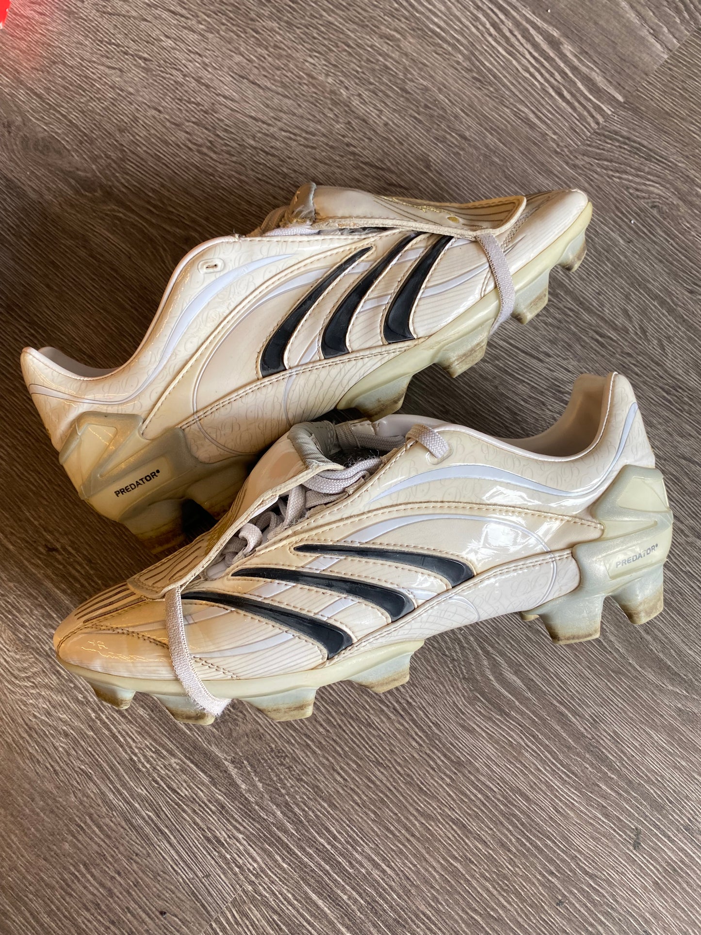 Vintage 2006 Adidas Predator White Black Soccer Cleats Boots Sz 8