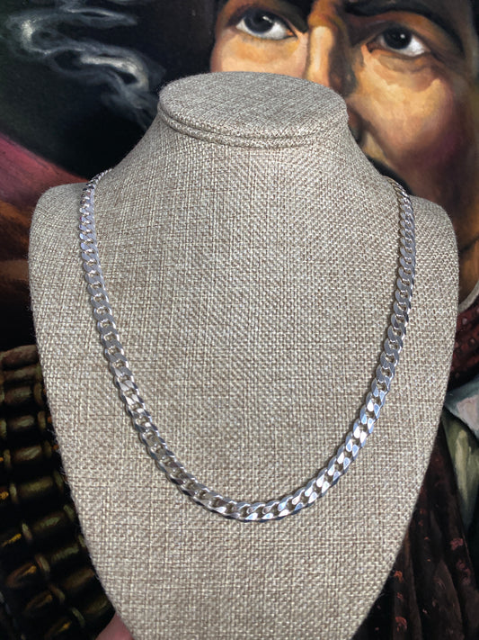 .925 Sterling Silver Solid Heavy Curb Cuban Link Chain 26”