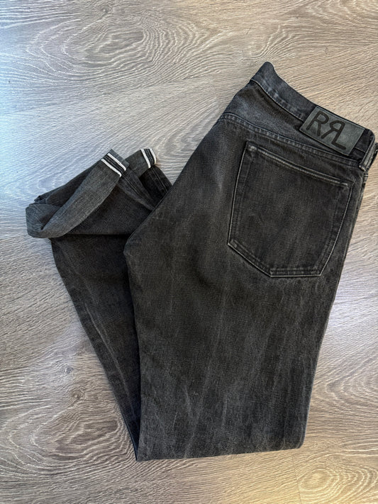 RRL Double RL Black Selvedge Denim Jeans Made in USA 34x32