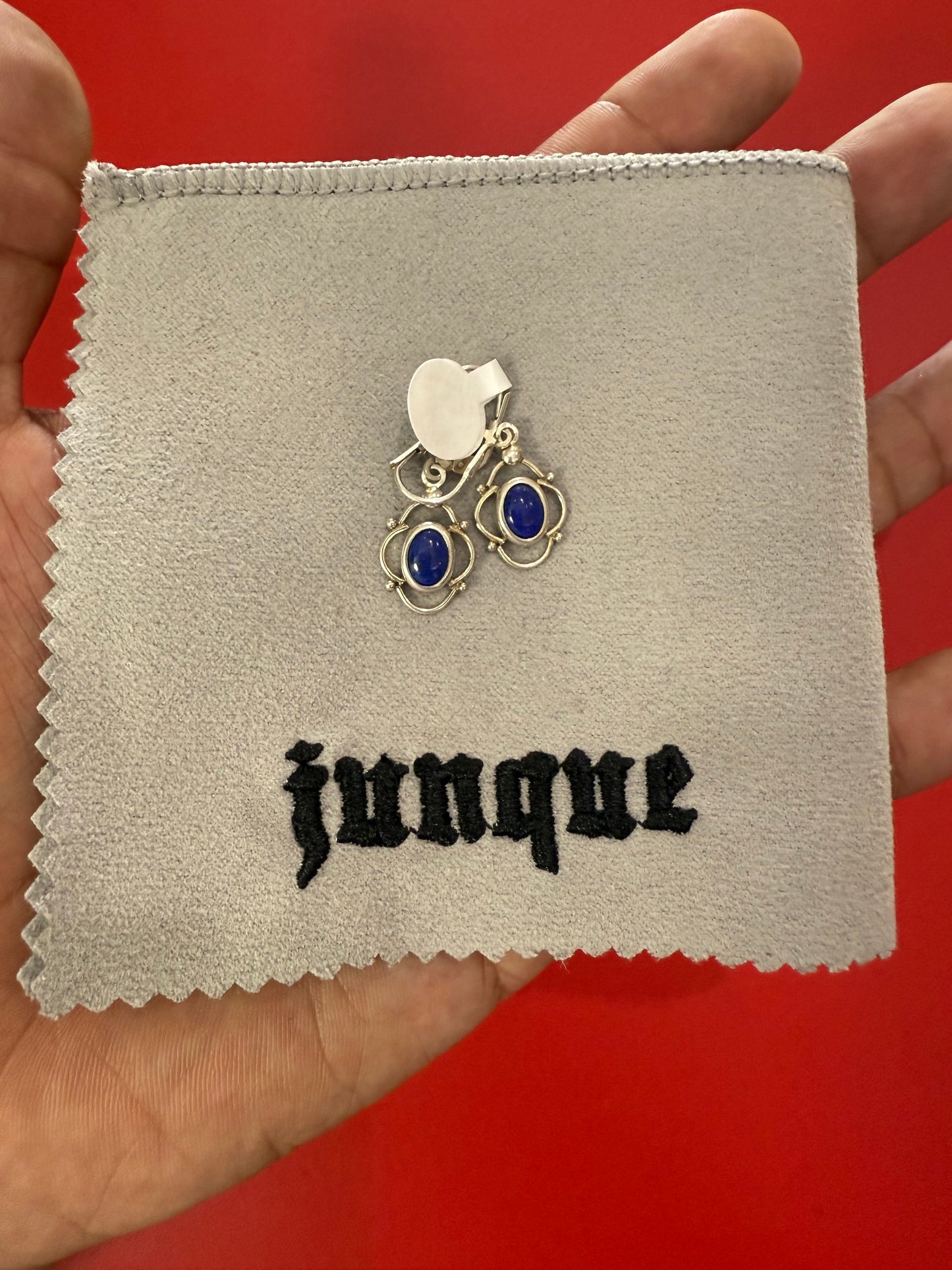 .925 Sterling silver lapis earrings
