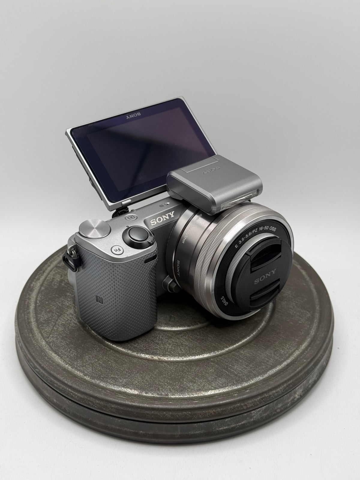 Sony Alpha NEX-5T 16.1MP Mirrorless Camera w/ 16-50mm OSS Lens & Flash - Silver