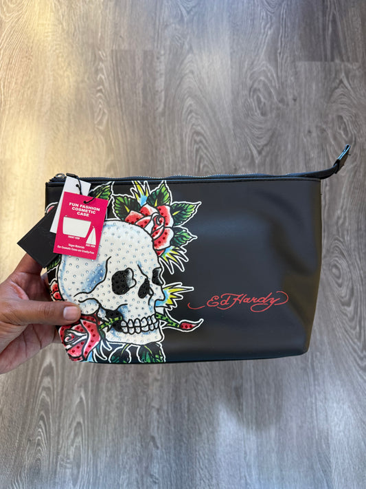 Ed hardy y2k toiletry accessory stone skull bag