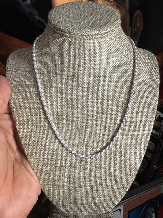 .925 Sterling Silver solid thick Rope Chain 20”