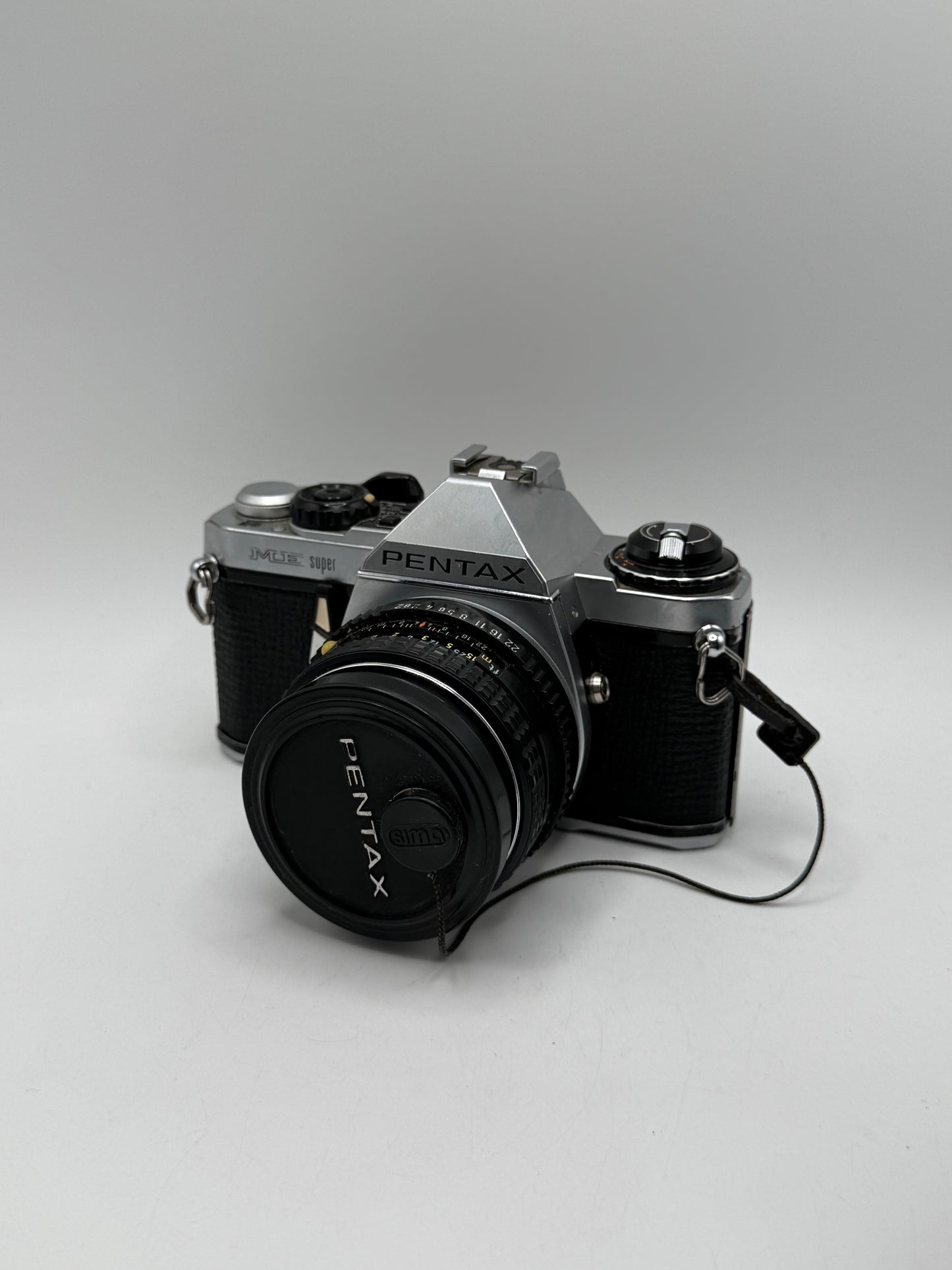 Pentax SLR Film camera with 2 Lenses X2 Lens Extension and Flash