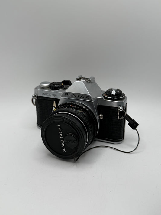 Pentax SLR Film camera with 2 Lenses X2 Lens Extension and Flash