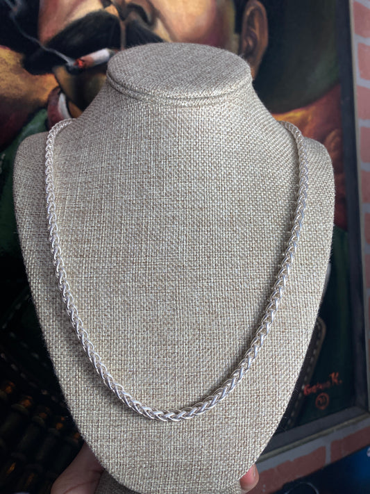 .925 Sterling Silver Twisted Link Rope Chain 24”