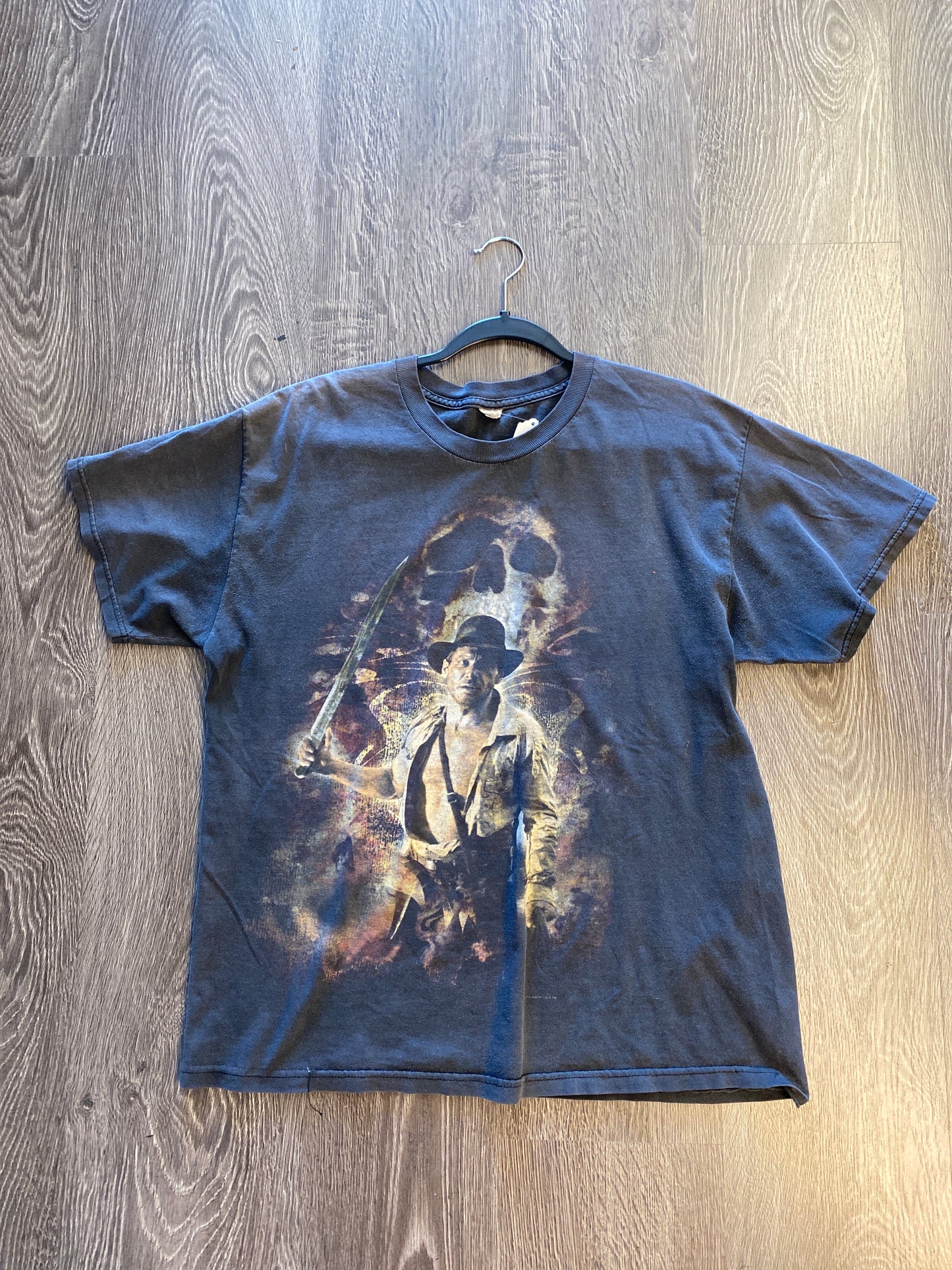 Vintage Y2K Indiana Jones T-Shirt Black Sz Large