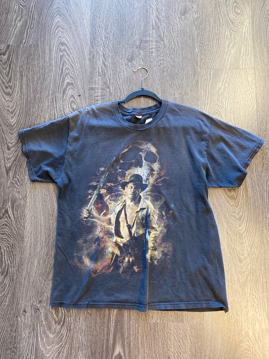 Vintage Y2K Indiana Jones T-Shirt Black Sz Large