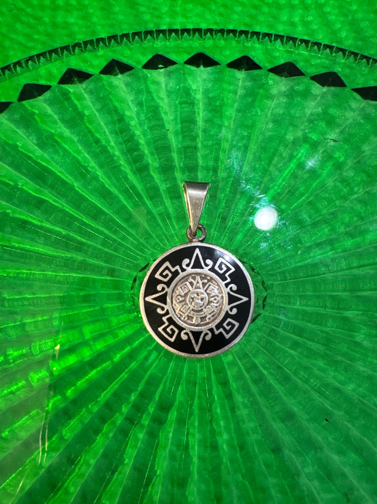 .925 Sterling Silver Aztec pendant