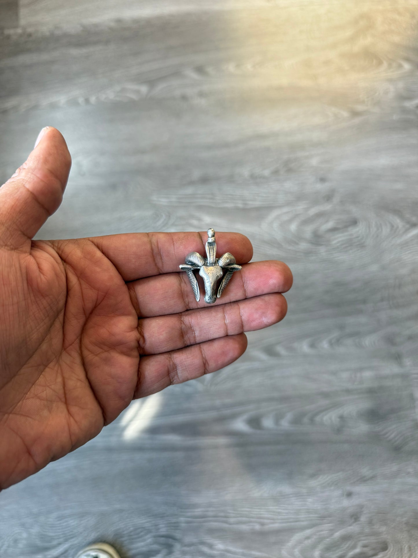 .925 Sterling silver pendant ram goat head