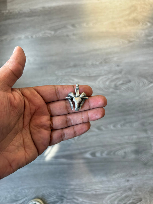 .925 Sterling silver pendant ram goat head