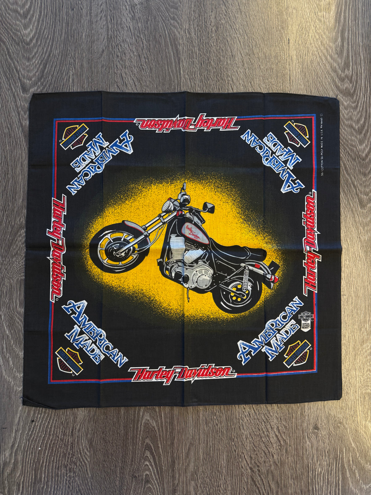 Vintage Harley-Davidson Motorcycle American Made Bandana NOS